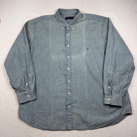 Ralph Lauren Other - Ralph Lauren Shirt Mens Big 2X 2XB Blue Chambray Long Sleeve Button Up Classic